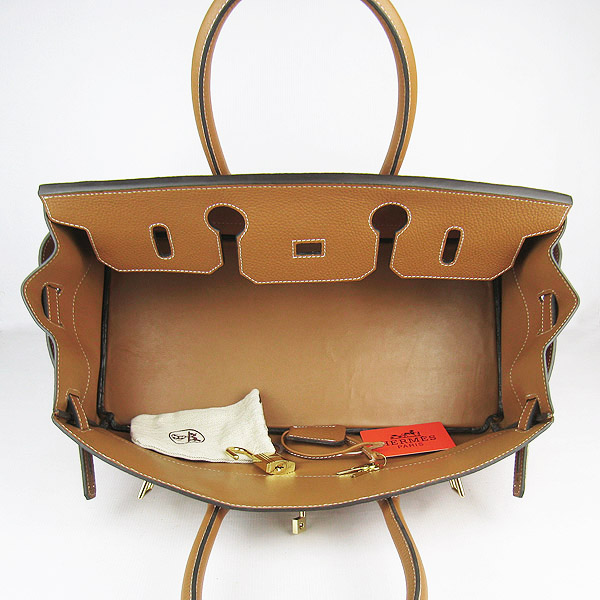Cheap Hermes Birkin 42cm Replica Togo Leather Bag Light Coffee 62642